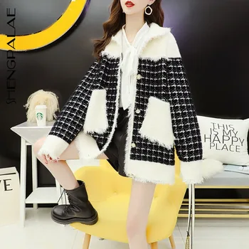 SHENGPALAE 2020 Autumn And Winter Women's Thick Sweater Round Neck Single-breasted Long-sleeved Plaid Knitted Cardigan Coat
SHENGPALAE 2020 Autumn And Winter Women's Thick Sweater Round Neck Single-breasted Long-sleeved Plaid Knitted Cardigan Coat