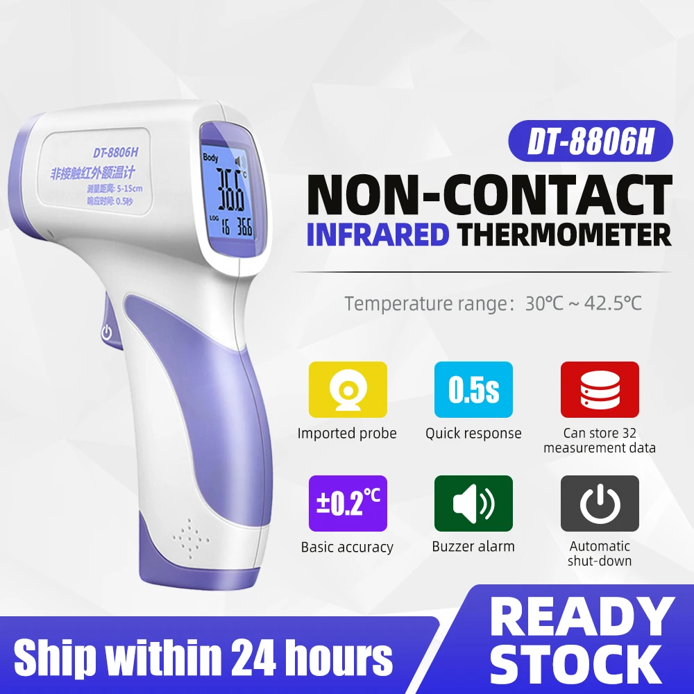 CEM DT-8806H No-contact Temperature Thermometer Digital LCD Infrared Forehead Thermometer Portable Pyrometers CE-Certification
CEM DT-8806H No-contact Temperature Thermometer Digital LCD Infrared Forehead Thermometer Portable Pyrometers CE-Certification