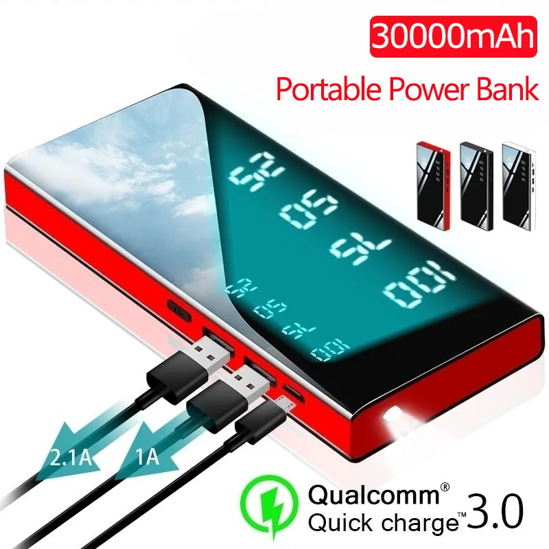 30000mAh Mirror Power Bank Battery Charger LCD Dual USB Power Bank For Xiaomi IPhone X 8 7 6s Huawei P20 Lite
30000mAh Mirror Power Bank Battery Charger LCD Dual USB Power Bank For Xiaomi IPhone X 8 7 6s Huawei P20 Lite