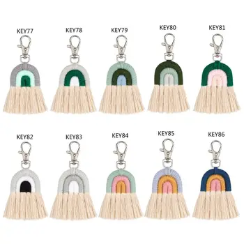 Weaving Rainbow Keychains for Women Boho Handmade key Holder Keyring Macrame Bag Charm Car Hanging Jewelry Gifts
Weaving Rainbow Keychains for Women Boho Handmade key Holder Keyring Macrame Bag Charm Car Hanging Jewelry Gifts