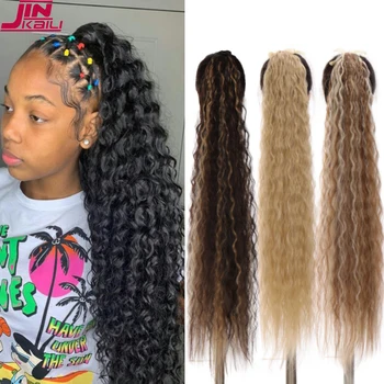 JINKAILI Long Corn Curly Clip In Hair Extensions Ponytail For Women Synthetic Natural Hair Extensions Drawstring Pony Tail
JINKAILI Long Corn Curly Clip In Hair Extensions Ponytail For Women Synthetic Natural Hair Extensions Drawstring Pony Tail