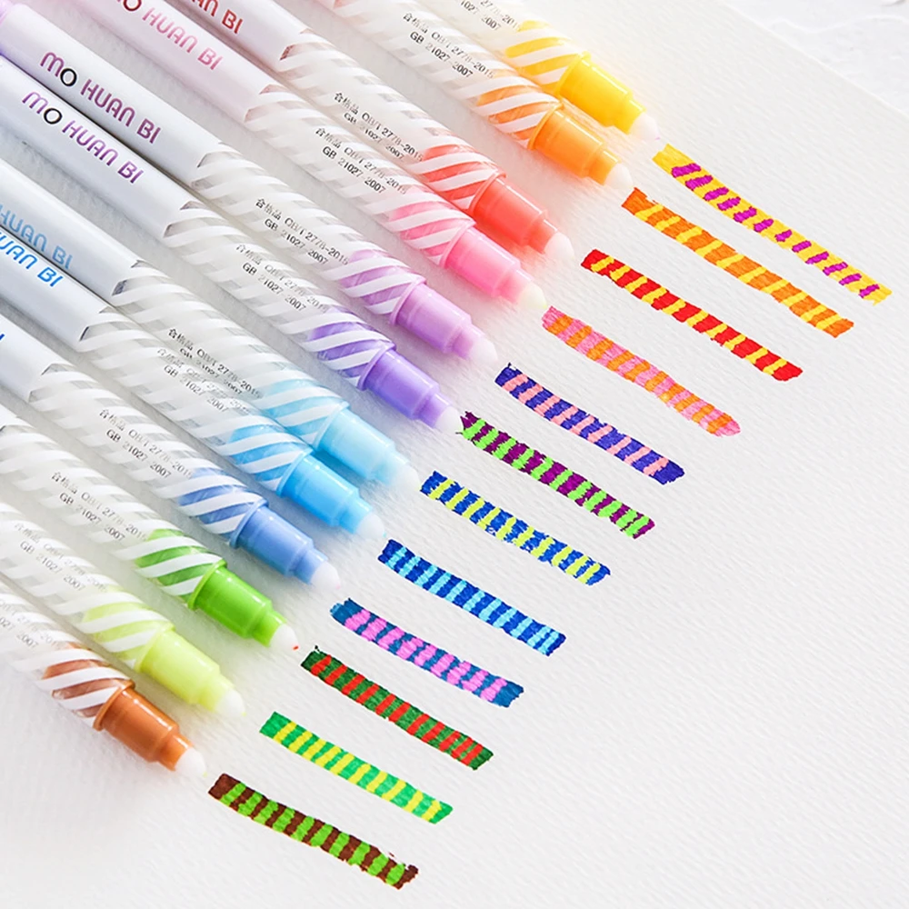 12 Pc Creative Double Head Marker Pens Magic Discolor Highlighter Pens for Kids Gift School Office Supplies Korean Stationery
12 Pc Creative Double Head Marker Pens Magic Discolor Highlighter Pens for Kids Gift School Office Supplies Korean Stationery