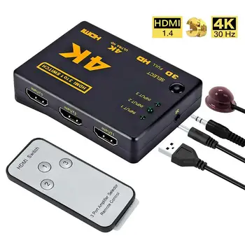 Kuulee HDMI Switcher 4K HD1080P 3 5 Port HDMI Switch Selector Splitter With Hub IR Remote Controller For HDTV DVD TV BOX Z2 
Kuulee HDMI Switcher 4K HD1080P 3 5 Port HDMI Switch Selector Splitter With Hub IR Remote Controller For HDTV DVD TV BOX Z2
