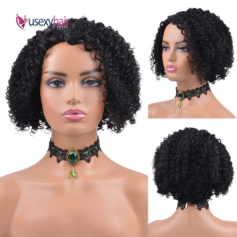 

Pixie Cut Kinky Curly Wigs Human Hair 150% Density Afro Short Curly Human Hair Brazilian Remy Wig 100% Human Hair Wigs For Women