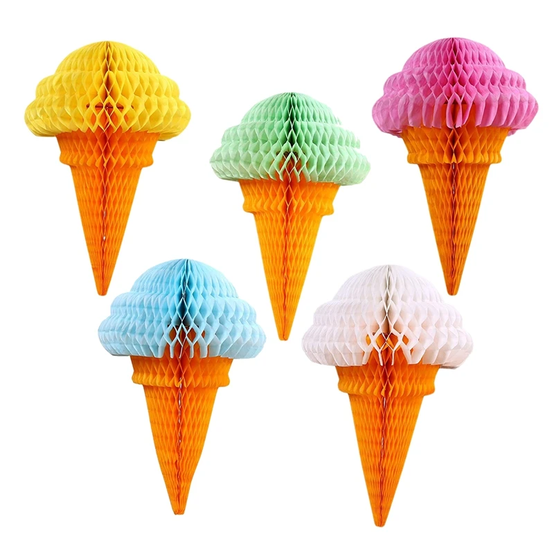 Party Hanging Ice Cream Tissue Paper Honeycomb Ball Wedding Birthday Decoration Set of 5 mix
Party Hanging Ice Cream Tissue Paper Honeycomb Ball Wedding Birthday Decoration Set of 5 mix