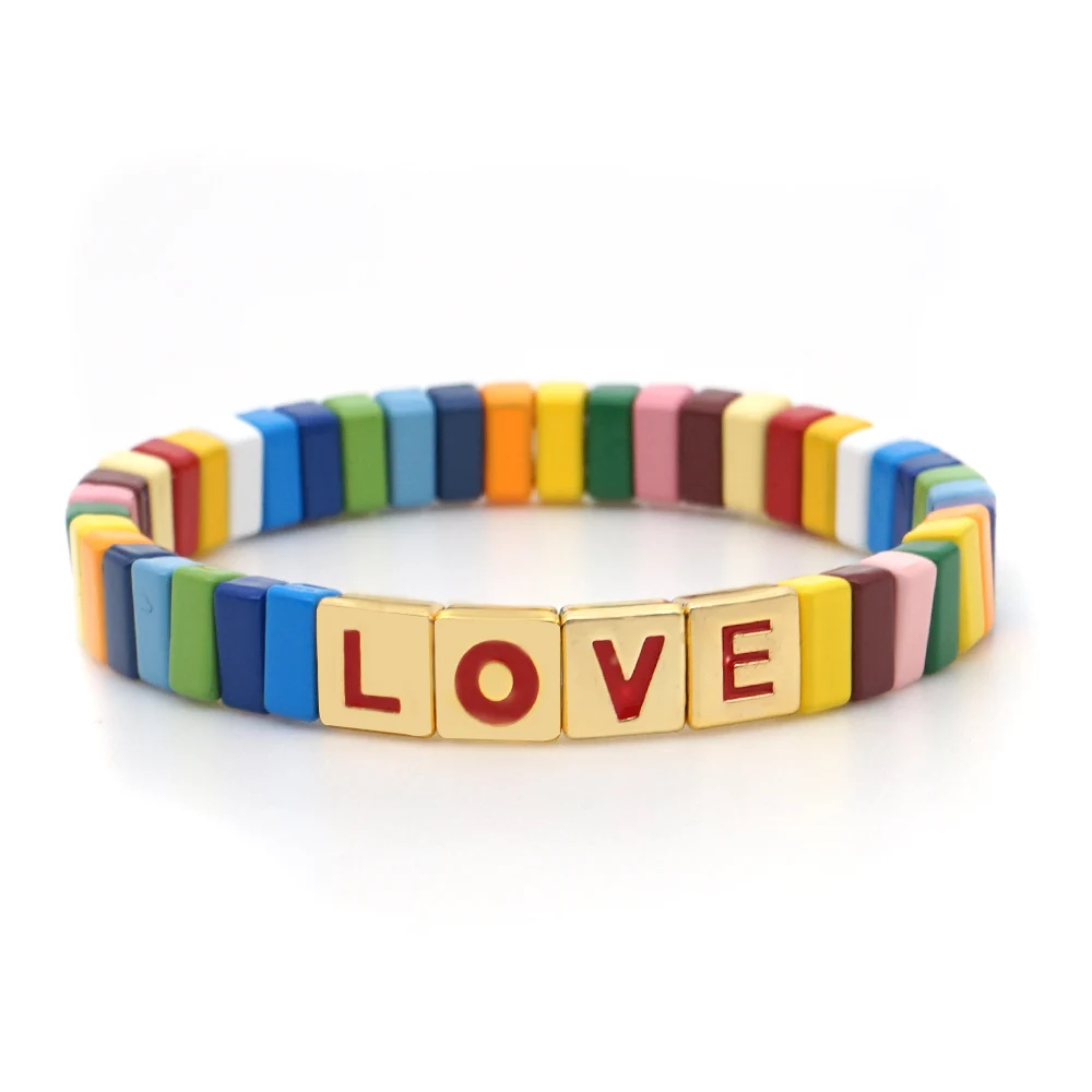 Shinus LOVE Letter Bracelets Enamel Tile Bracelet Women Armband Bangles Pulseras Mujer 2019 Jewelry Boho Summer Friendship Gift
Shinus LOVE Letter Bracelets Enamel Tile Bracelet Women Armband Bangles Pulseras Mujer 2019 Jewelry Boho Summer Friendship Gift