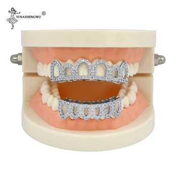 Hip Hop Teeth Grills Caps Micro Pave CZ Stone Six 6 Open Hollow Top & Bottom Set Men Women Teeth Grillz Body Jewelry Fashion New
Hip Hop Teeth Grills Caps Micro Pave CZ Stone Six 6 Open Hollow Top & Bottom Set Men Women Teeth Grillz Body Jewelry Fashion New