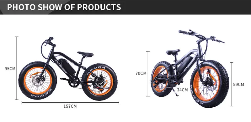 Excellent EZBIKE 26inch Snow Electric Mountain Bicycle Lithium Battery 500w Motor Fat Ebike 4.0 Tires High Speed Brushless Electric Bike 17