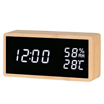 DSHA Digital Alarm Clock Bamboo Wood Led Light Desk Alarm Clock Displays Time Date Temperature Humidity 
DSHA Digital Alarm Clock Bamboo Wood Led Light Desk Alarm Clock Displays Time Date Temperature Humidity
