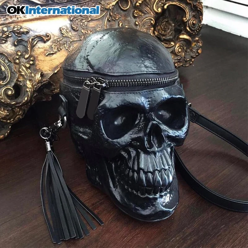 OKInternationa 3D Skull Shoulder Bag Skeleton Head Gothic Black handbads Street Leather Zipper Bags Party Halloween Handbag
OKInternationa 3D Skull Shoulder Bag Skeleton Head Gothic Black handbads Street Leather Zipper Bags Party Halloween Handbag