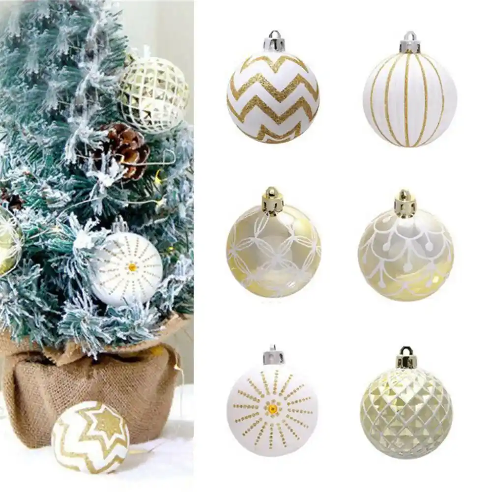 white gold ball xmas home party decor bright balls decorations