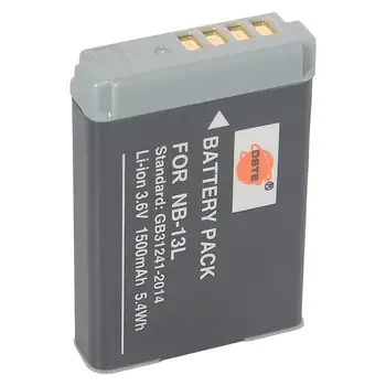 DSTE NB-13L Replacement Li-ion Battery for Canon G5X,G5X Mark II,G7X,G7X Mark II,G9X,G9X Mark II,SX620HS,SX720HS,SX730HS Camera
DSTE NB-13L Replacement Li-ion Battery for Canon G5X,G5X Mark II,G7X,G7X Mark II,G9X,G9X Mark II,SX620HS,SX720HS,SX730HS Camera