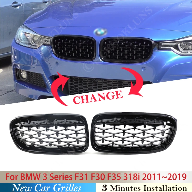 For BMW 3 series F30 F31 F35 sedan wagon 2011~2019 Front Hood Diamond Meteor Grilles New Kidney Grille Car Accessories 2018 2017
For BMW 3 series F30 F31 F35 sedan wagon 2011~2019 Front Hood Diamond Meteor Grilles New Kidney Grille Car Accessories 2018 2017