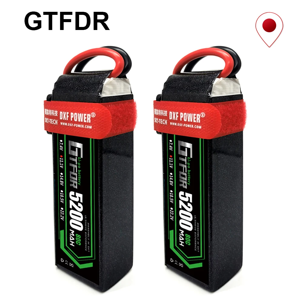 DXF 2PCS Lipo Battery 3S 11.1V 5200mah 80C MAX 160C Hardcase with XT60 Plug1/10 1/8 Scale For TRXXX Slash 4x4 RC Car
DXF 2PCS Lipo Battery 3S 11.1V 5200mah 80C MAX 160C Hardcase with XT60 Plug1/10 1/8 Scale For TRXXX Slash 4x4 RC Car