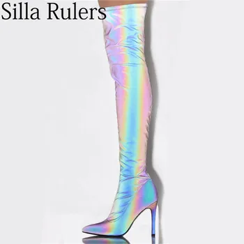 2019 Sexy Ladies Elastic Over The Knee Boots Pointed Toe Thin High Heels Slip On Woman Show Boots Slim-legged Boots
2019 Sexy Ladies Elastic Over The Knee Boots Pointed Toe Thin High Heels Slip On Woman Show Boots Slim-legged Boots