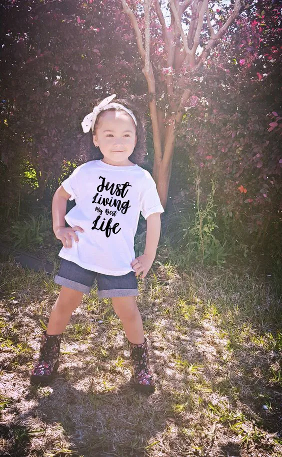 Just Living My Best Life Toddler Child Summer Short Sleeve T-Shirts Kids White T-Shirt Boys TShirt Girl Tops Casual Wear BAL649
Just Living My Best Life Toddler Child Summer Short Sleeve T-Shirts Kids White T-Shirt Boys TShirt Girl Tops Casual Wear BAL649