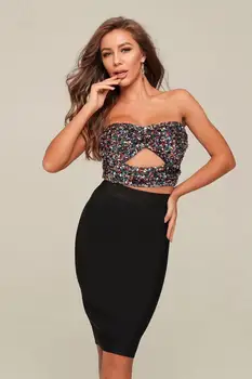 Summer Fashion Sexy Strapless Mesh Sparkly Women Top 2019 Celebrity Designer Fashion Top 
Summer Fashion Sexy Strapless Mesh Sparkly Women Top 2019 Celebrity Designer Fashion Top