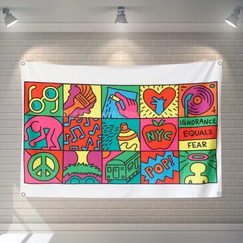 Peace Colorful Flag Banner famous Art Painting Home Decoration Hanging flag 4 Gromments in Corners 3*5FT 144cm*96cm
Peace Colorful Flag Banner famous Art Painting Home Decoration Hanging flag 4 Gromments in Corners 3*5FT 144cm*96cm