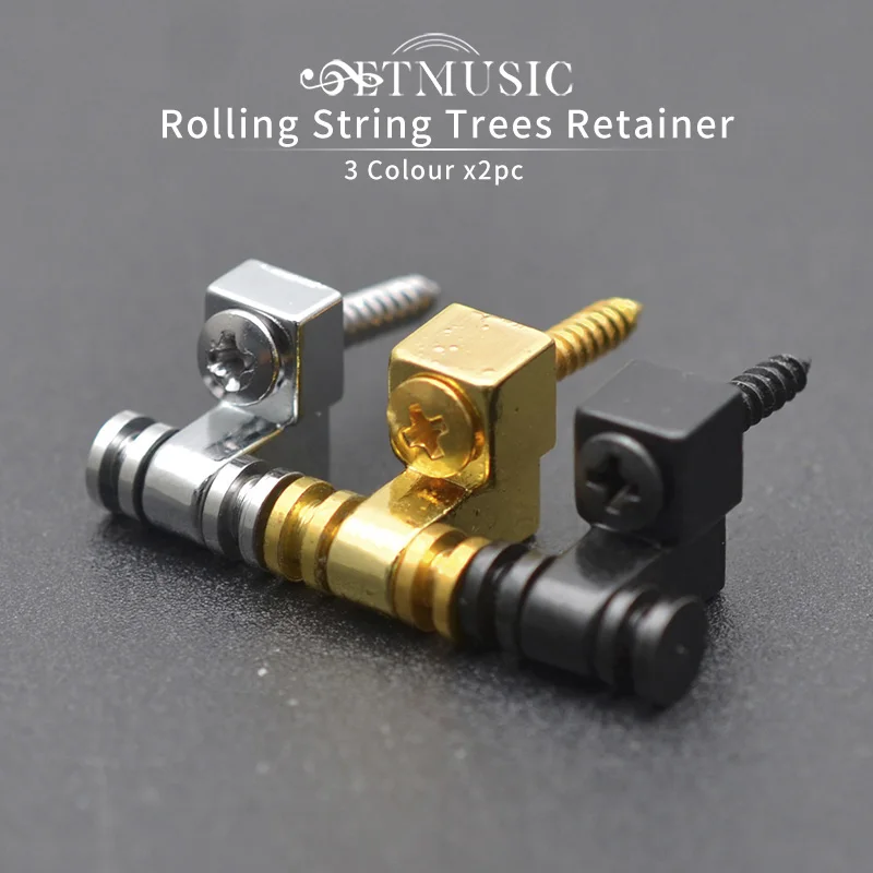 

2Pcs Electric Guitars Roller String Trees Retainer Alloy Guitar Accessories Parts Black Gold Silver for ST TL Electric Guitar