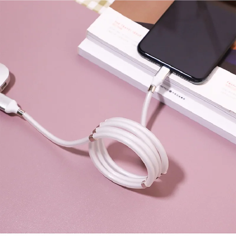 Fast 2A rope cable Magic for iOS automatically retractable storage charging Samaung smartphone tablet type-c | Мобильные телефоны и