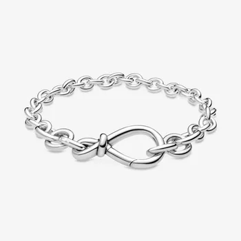 Original 925 Sterling Silver Bangle Chunky Infinity Knot Chain Bracelet Bangle Fit pandoras Women Bead Charm Diy Fashion Jewelry
Original 925 Sterling Silver Bangle Chunky Infinity Knot Chain Bracelet Bangle Fit pandoras Women Bead Charm Diy Fashion Jewelry