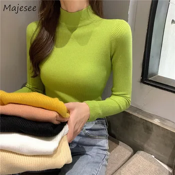 Sweater Women Solid Simple All Match Turtleneck Plus Size Casual Slim Womens Sweaters Harajuku Korean Top Pullovers Warm Girls
Sweater Women Solid Simple All Match Turtleneck Plus Size Casual Slim Womens Sweaters Harajuku Korean Top Pullovers Warm Girls