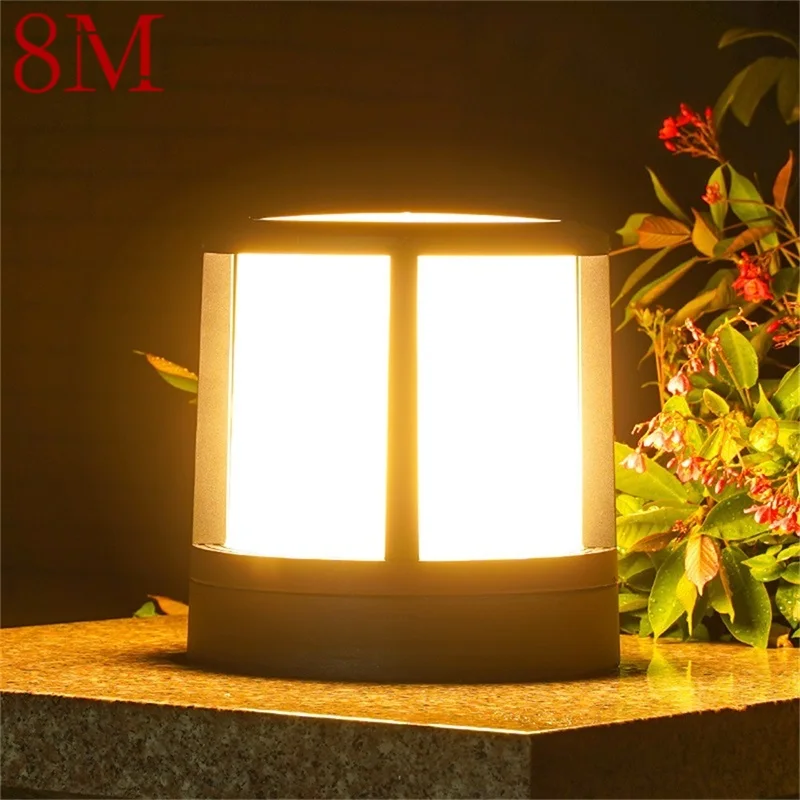 

8M Outdoor Contemporary Post Light LED Waterproof IP65 Pillar Wall Lamp Fixtures for Home Garden