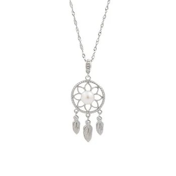 America very simple wind dream catcher Fashion Pendant female DIY accessories S925 pure silver pearl clavicle Necklace 
America very simple wind dream catcher Fashion Pendant female DIY accessories S925 pure silver pearl clavicle Necklace