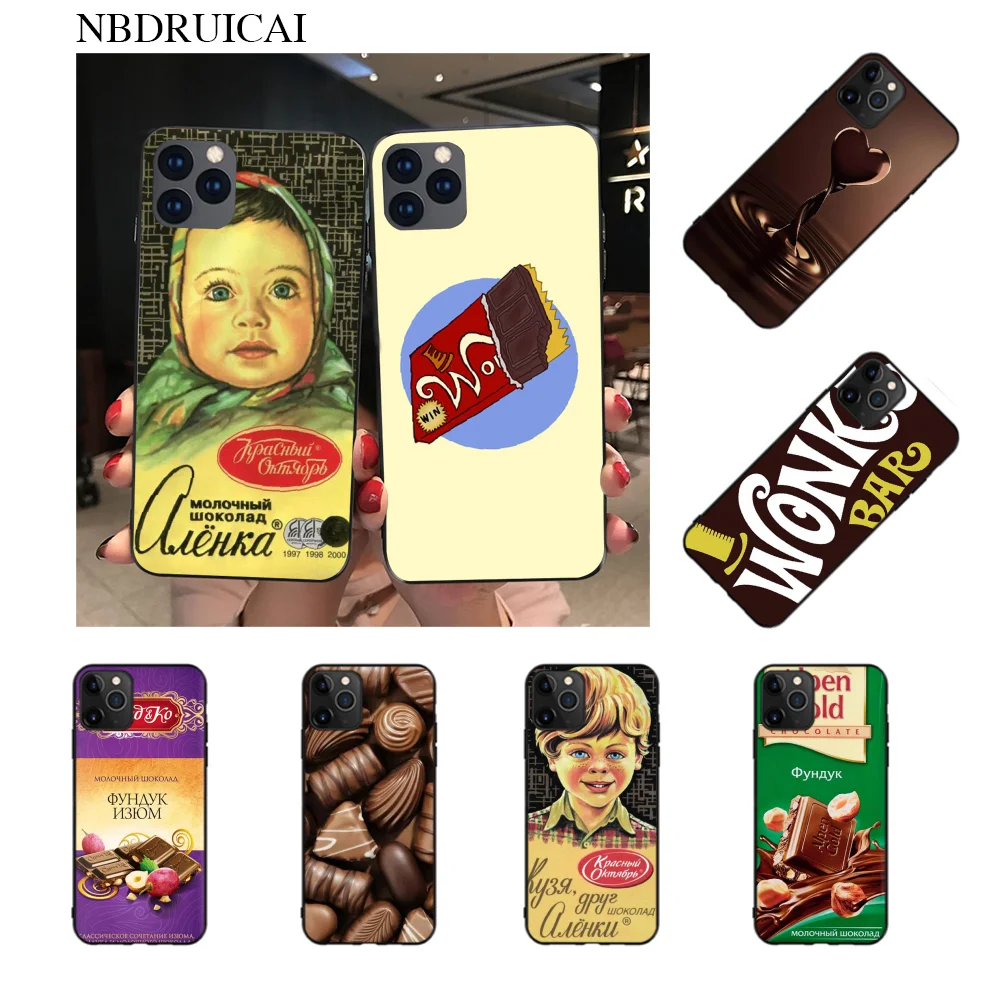 Мягкий черный чехол для телефона NBDRUICAI Alenka Wonka Chocolate Bar iPhone 11 pro XS MAX 8 7 6 6S Plus X 5S SE XR |