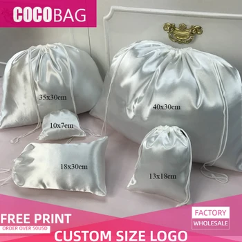 Smoothly Silk Satin Hair Bag Custom Logo Drawstring Bag Wigs/Extension/Makeup/Jewelry/Wedding/Party Favors Packaging Bags
Smoothly Silk Satin Hair Bag Custom Logo Drawstring Bag Wigs/Extension/Makeup/Jewelry/Wedding/Party Favors Packaging Bags