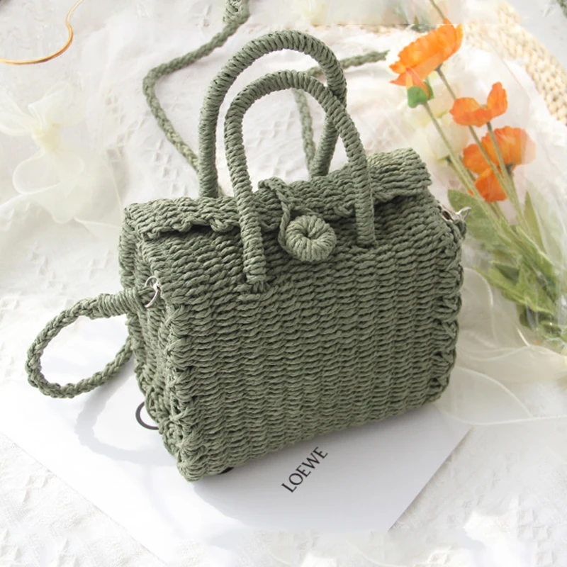Vintage Handwoven Straw Crossbody - Bohemian Basket Bag 12 H8e36ecc875f94178815be5f42e3cdc6ab