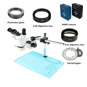 34MP Digital video HDMI USB microscope camera 3.5X-90X simul-focal Trinocular Stereo soldering Microscopio 144 Led lights lamp 
34MP Digital video HDMI USB microscope camera 3.5X-90X simul-focal Trinocular Stereo soldering Microscopio 144 Led lights lamp