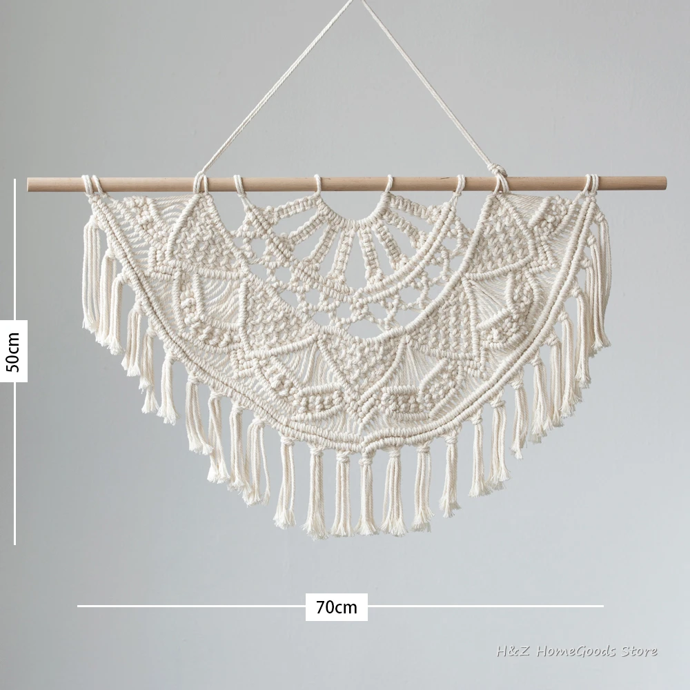 Modern Floral Macrame - Handwoven Boho Tapestry for Contemporary Living & Holiday Decor 1 H8e38e45a702543ad9661bcc536b50ed39