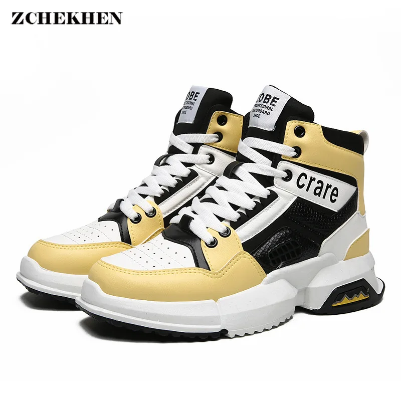 New Men Casual Shoes Dad Sneakers Breathable Hip Hop High Top Boots Men Walking Shoes Lace Up Sports Tenis Masculino 
New Men Casual Shoes Dad Sneakers Breathable Hip Hop High Top Boots Men Walking Shoes Lace Up Sports Tenis Masculino