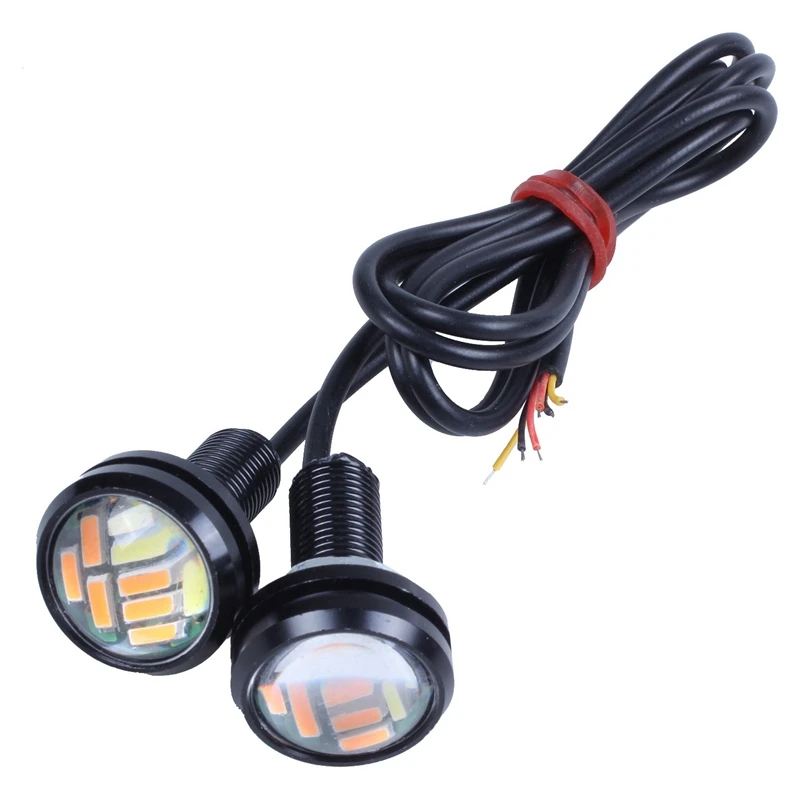 2 шт. 12В 2м двойной цвет переключатель 4014 12 Led Drl Eagle Eye Дневной светильник |