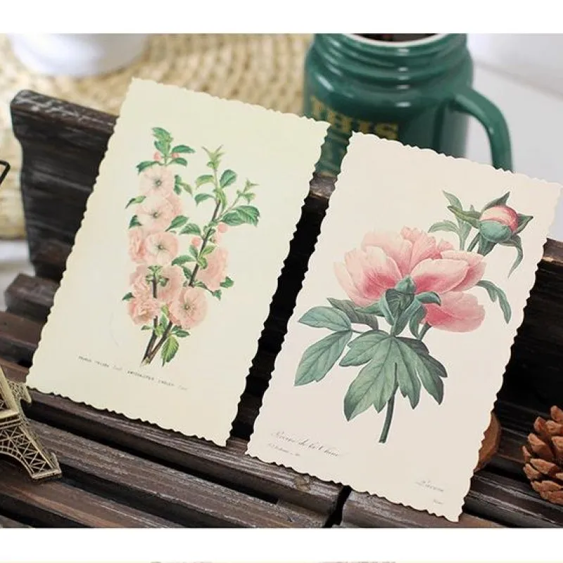 

30pcs country style flower festival greeting post cards set office school stationery craft party wedding use