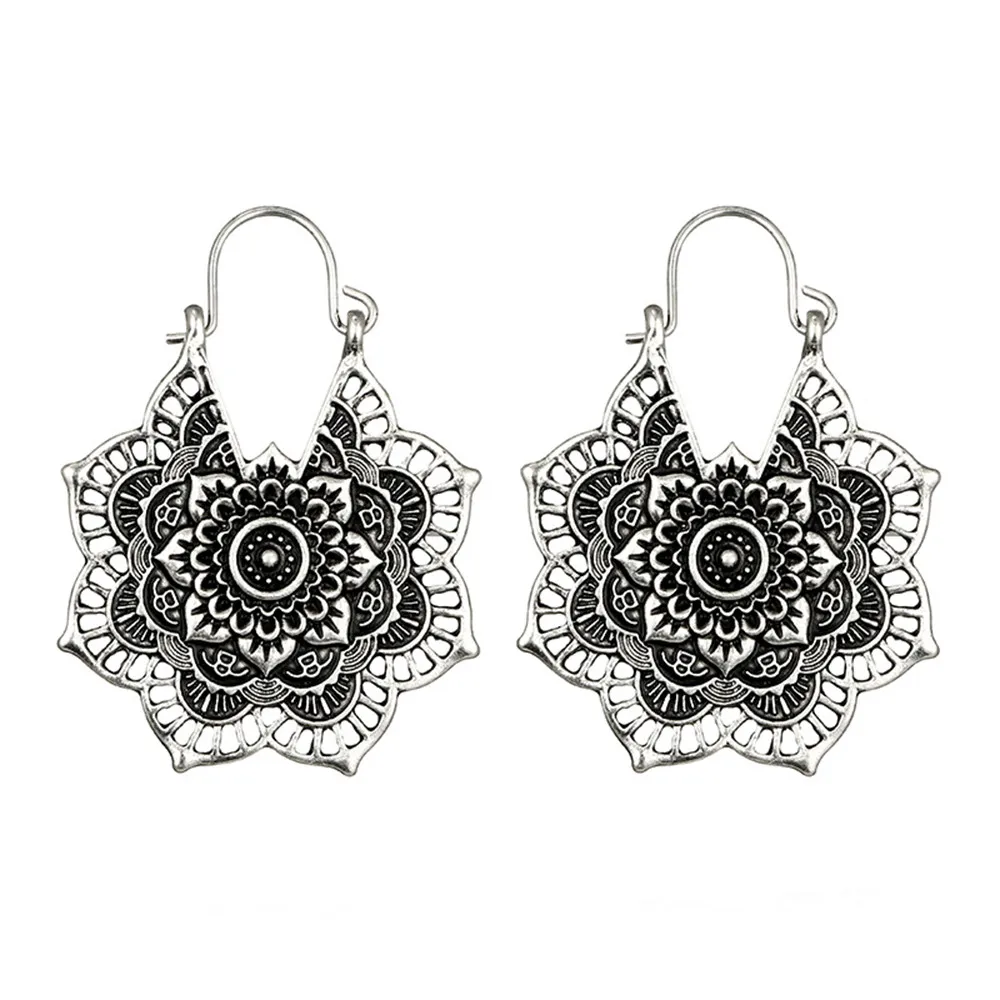 2019 Hot Antique Silver Gypsy Indian Tribal Ethnic Hoop Dangle Mandala Earrings Boho Party Charm Earrings For Women #YL5
2019 Hot Antique Silver Gypsy Indian Tribal Ethnic Hoop Dangle Mandala Earrings Boho Party Charm Earrings For Women #YL5