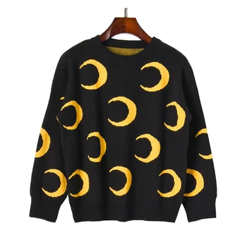Women's Oversized Sweaters Kawaii Ulzzang College Candy Color Moon Intarsia Sweater Female Harajuku Clothing for Women P-008
Women's Oversized Sweaters Kawaii Ulzzang College Candy Color Moon Intarsia Sweater Female Harajuku Clothing for Women P-008
