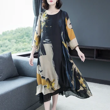 2020 Women Summer Silk Dress Female Casual Plus Size Dress Long Elegant Beach Party Dresses Vestidos De Fiesta KJ3959 
2020 Women Summer Silk Dress Female Casual Plus Size Dress Long Elegant Beach Party Dresses Vestidos De Fiesta KJ3959