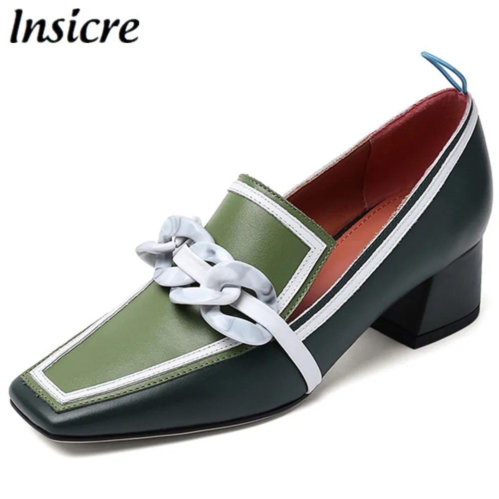 Insicre Women Pumps Thick Heels Cow Leather Square Toe Mixed Colors 2020 Spring Female Casual Shoes Real Leather Mid Heel
Insicre Women Pumps Thick Heels Cow Leather Square Toe Mixed Colors 2020 Spring Female Casual Shoes Real Leather Mid Heel