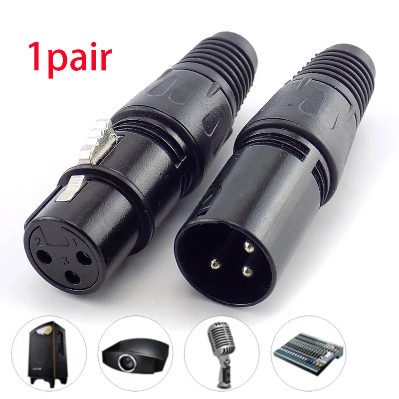 1 пара Cannon штекер и гнездо 3 контакта XLR аудио-и AV-кабель для микрофона разъемы