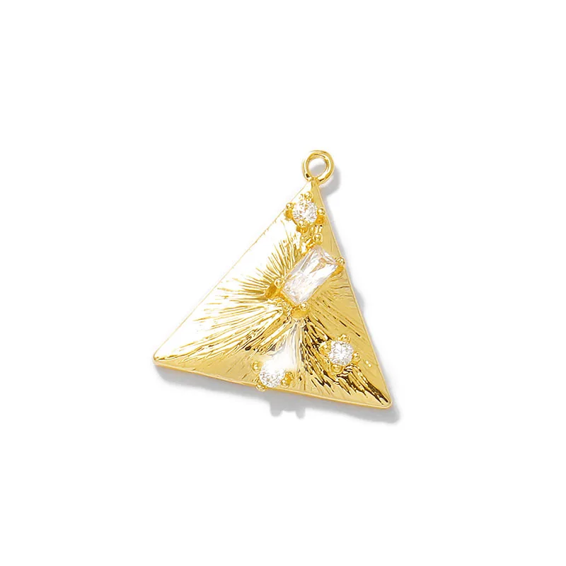 Factory wholesale Gold Color Brass and Zircon Triangl Charms Pendants for Necklace and Bracelet Earring Diy Jewelry Accessories
Factory wholesale Gold Color Brass and Zircon Triangl Charms Pendants for Necklace and Bracelet Earring Diy Jewelry Accessories