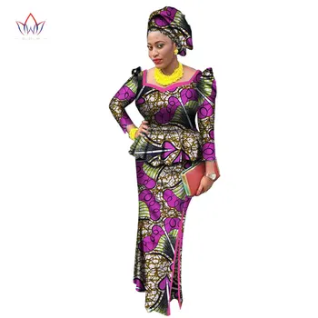 Africa Style Bazin Riche Dresses for Women Two Pieces Set Women Long Sleeve Tops and Long African Print Skirt Plus Size WY2438
Africa Style Bazin Riche Dresses for Women Two Pieces Set Women Long Sleeve Tops and Long African Print Skirt Plus Size WY2438