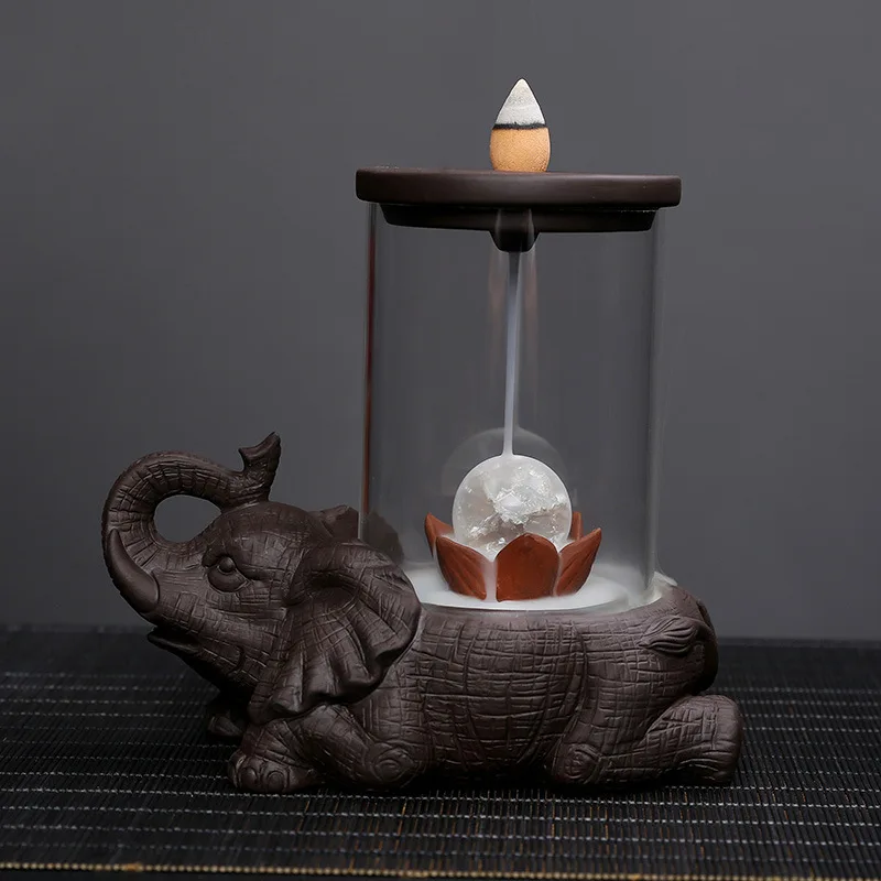Handmade Ceramic Incense Burner Tabletop Feng Shui Decor Windproof Incense Holder with 7-Color LED Change (2 Size to Choose)
Handmade Ceramic Incense Burner Tabletop Feng Shui Decor Windproof Incense Holder with 7-Color LED Change (2 Size to Choose)