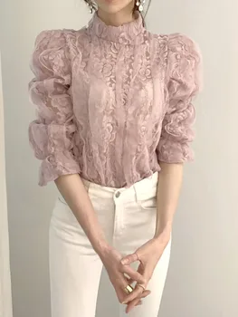 spring and autumn blouse woman 2020 solid color blouse shirt lace perspective ladies blouse chiffon long sleeve blouse women
spring and autumn blouse woman 2020 solid color blouse shirt lace perspective ladies blouse chiffon long sleeve blouse women