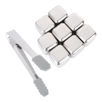 8 Pcs Stainless Steel Reusable Ice Cubes Chilling Stones Rocks with Ice Clip for Whiskey Wine Drinks Beer Beverage(Square Box)
8 Pcs Stainless Steel Reusable Ice Cubes Chilling Stones Rocks with Ice Clip for Whiskey Wine Drinks Beer Beverage(Square Box)