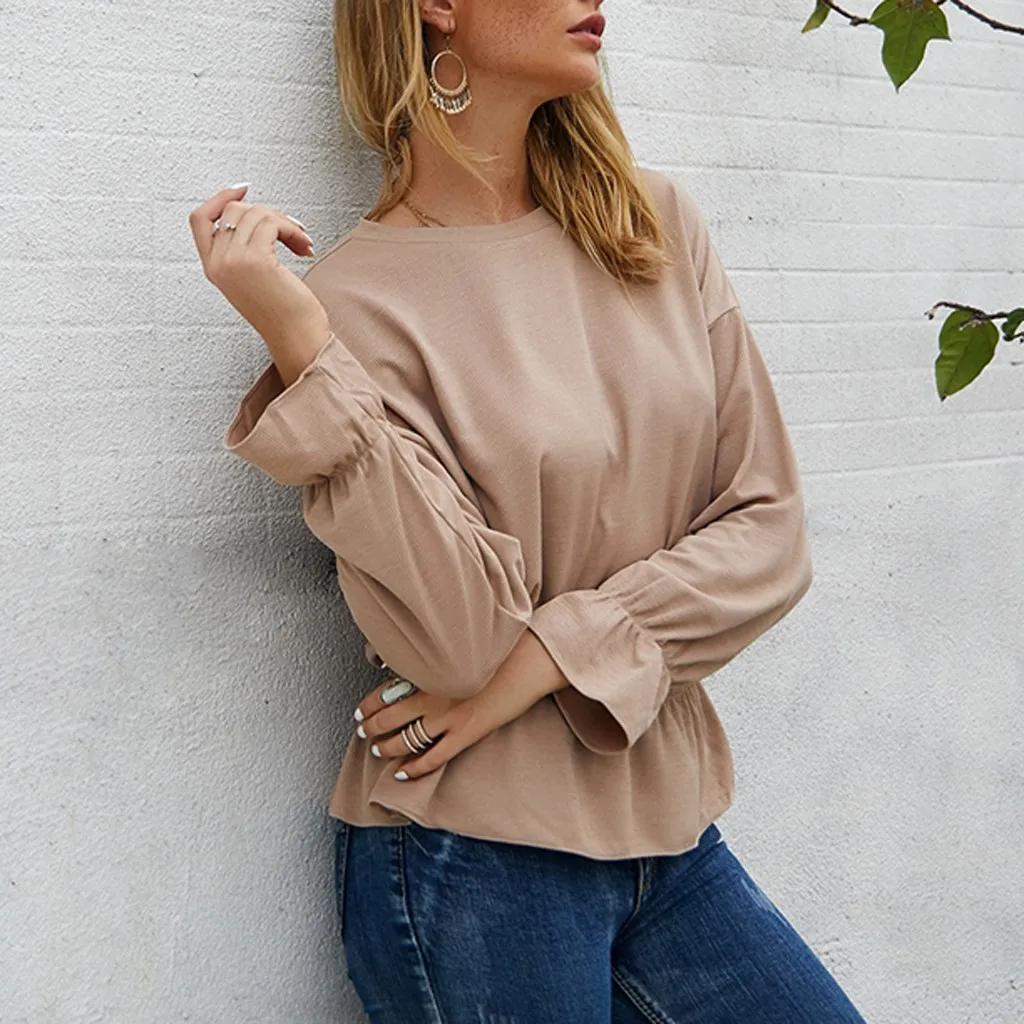2019 S-XL Women Ladies Fashion Casual Loose Solid Color Loose Hem Long Sleeve Top Shirts Blouse O-Neck Tops Drop Ship July29
2019 S-XL Women Ladies Fashion Casual Loose Solid Color Loose Hem Long Sleeve Top Shirts Blouse O-Neck Tops Drop Ship July29