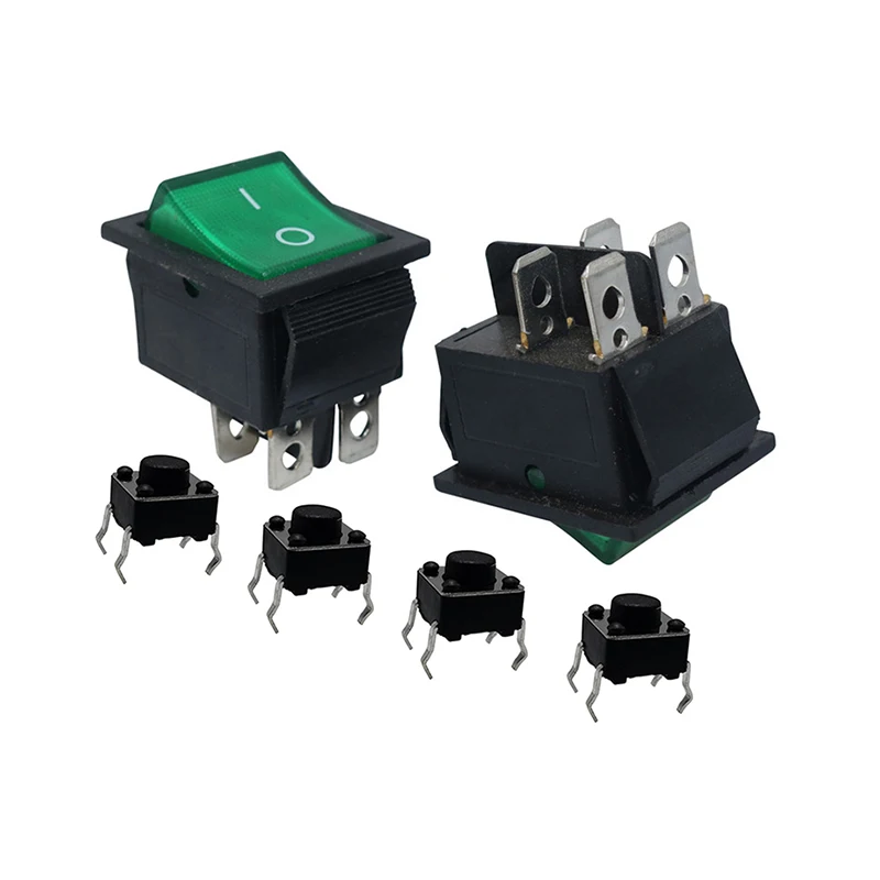 5 pcs Push Button Switch 10x15mm SPST 2/6Pin 3A 250V KCD11 Snap-in On/Off Boat Rocker Switch 10MM*15MM Black Red and White
5 pcs Push Button Switch 10x15mm SPST 2/6Pin 3A 250V KCD11 Snap-in On/Off Boat Rocker Switch 10MM*15MM Black Red and White