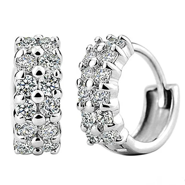 Boucles d'oreilles en argent Sterling 925 à Double rangée de Zircon brillant, modèles féminins adaptés au cadeau de la saint-valentin, prix de gros d'usine 2