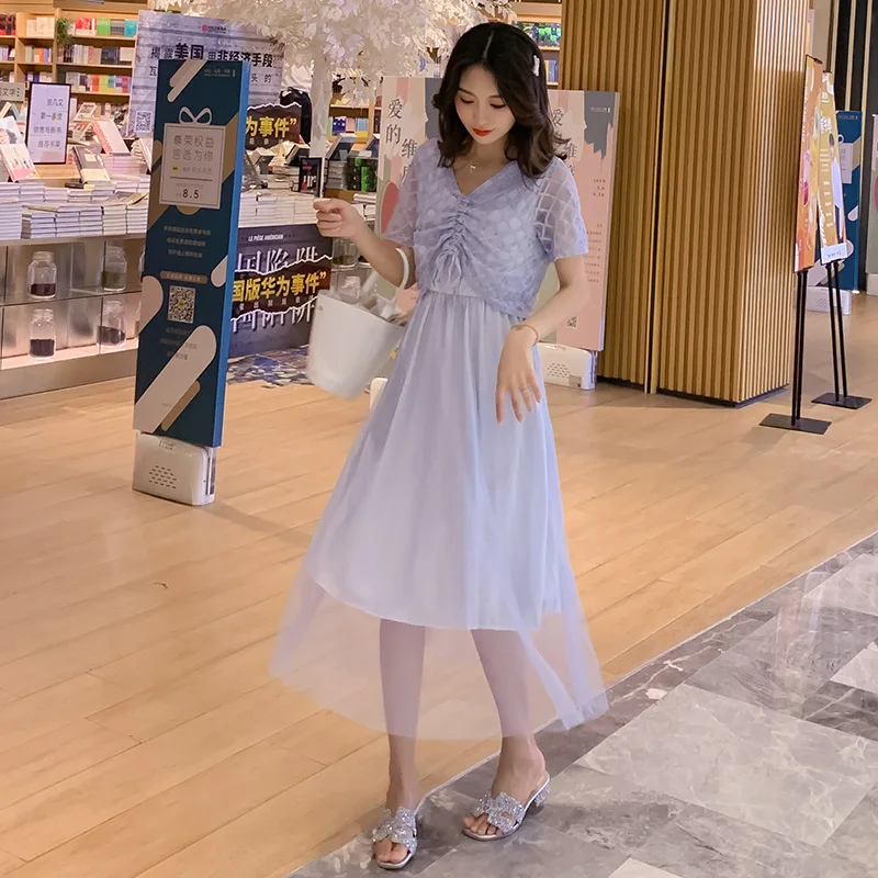 2019 Summer New Style Drawstring Gauze Maternity Clothes Mock Two-Piece Dress Slimming Lace Feeding Nursing Dress
2019 Summer New Style Drawstring Gauze Maternity Clothes Mock Two-Piece Dress Slimming Lace Feeding Nursing Dress